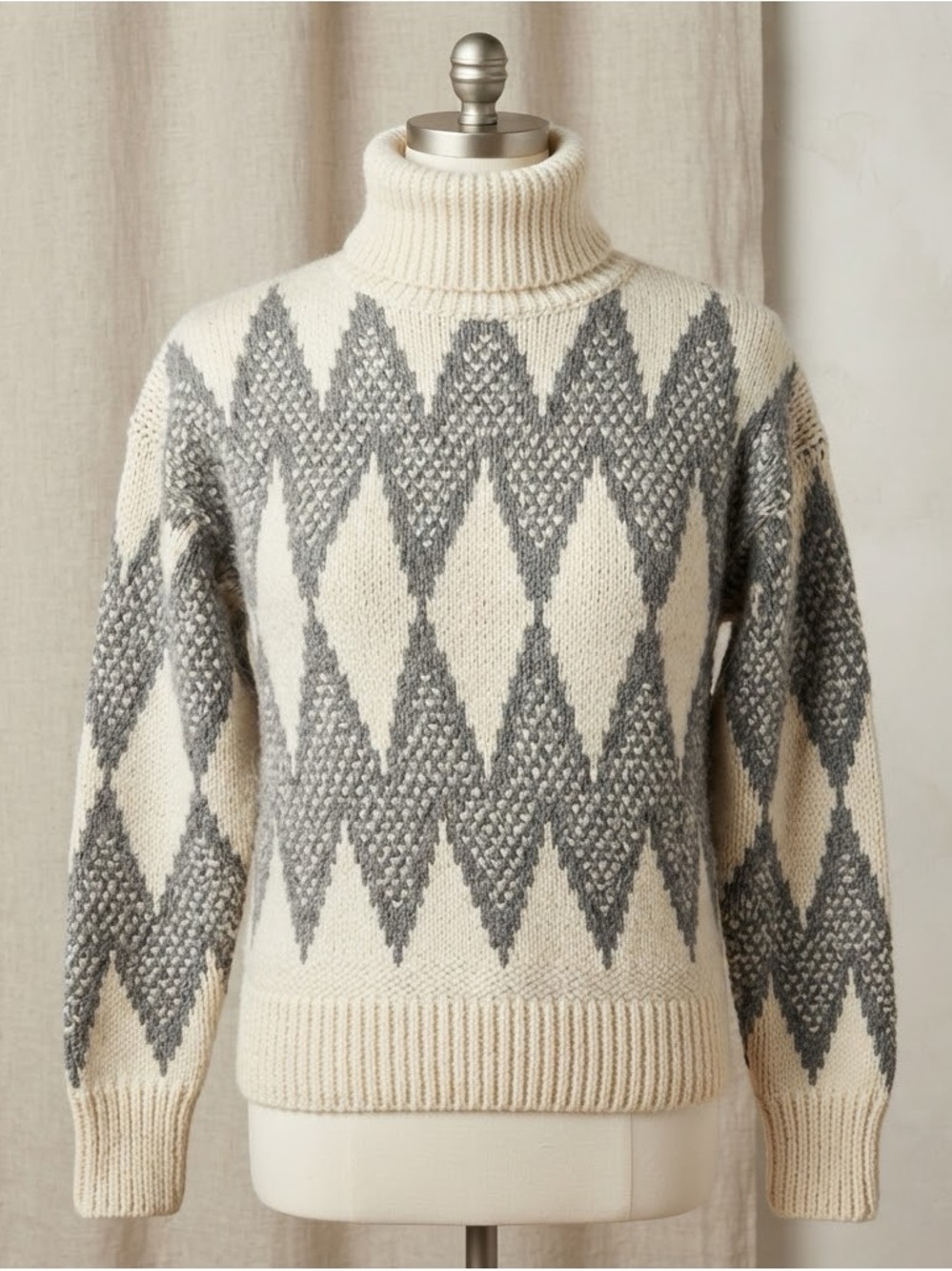 NWT Industry Argyle Turtleneck Sweater